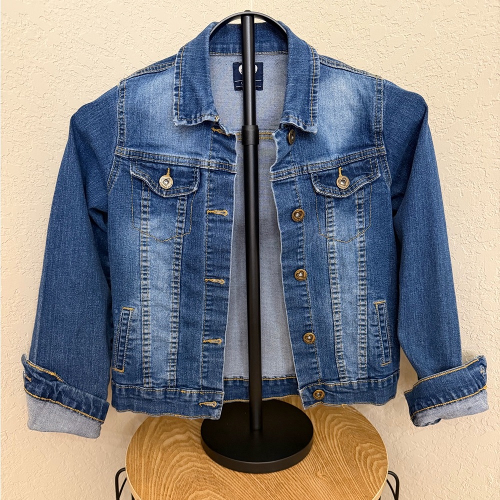 Girls L 14/16 Diveroso Denim Jacket Medium Wash Stretch Jean Jacket